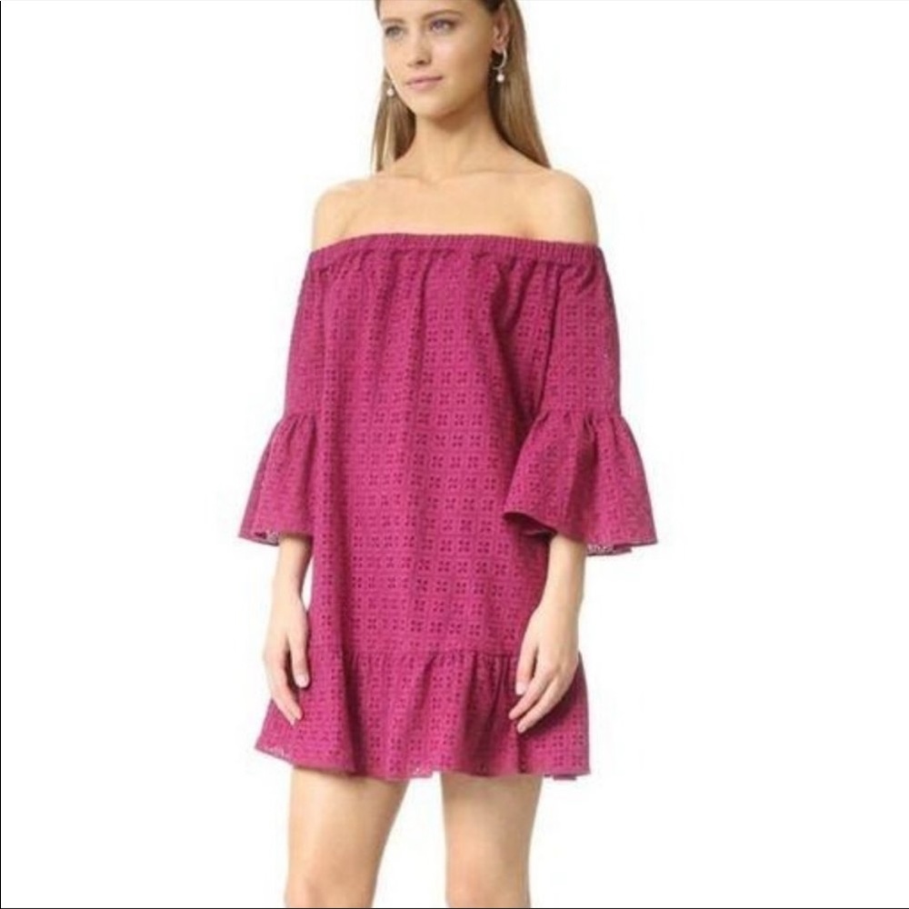 Likely Stockton Off The Shoulder Eyelet Mini Dress Size 4